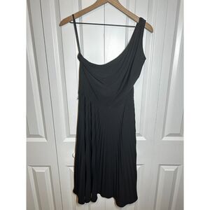 White House Black Market Asymmetric Draped One Shoulder Pleated Midi Dress 12